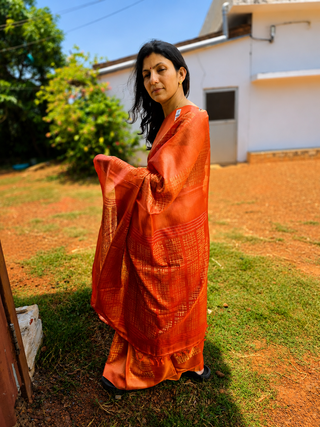 Pure Tussar Embroidery Saree