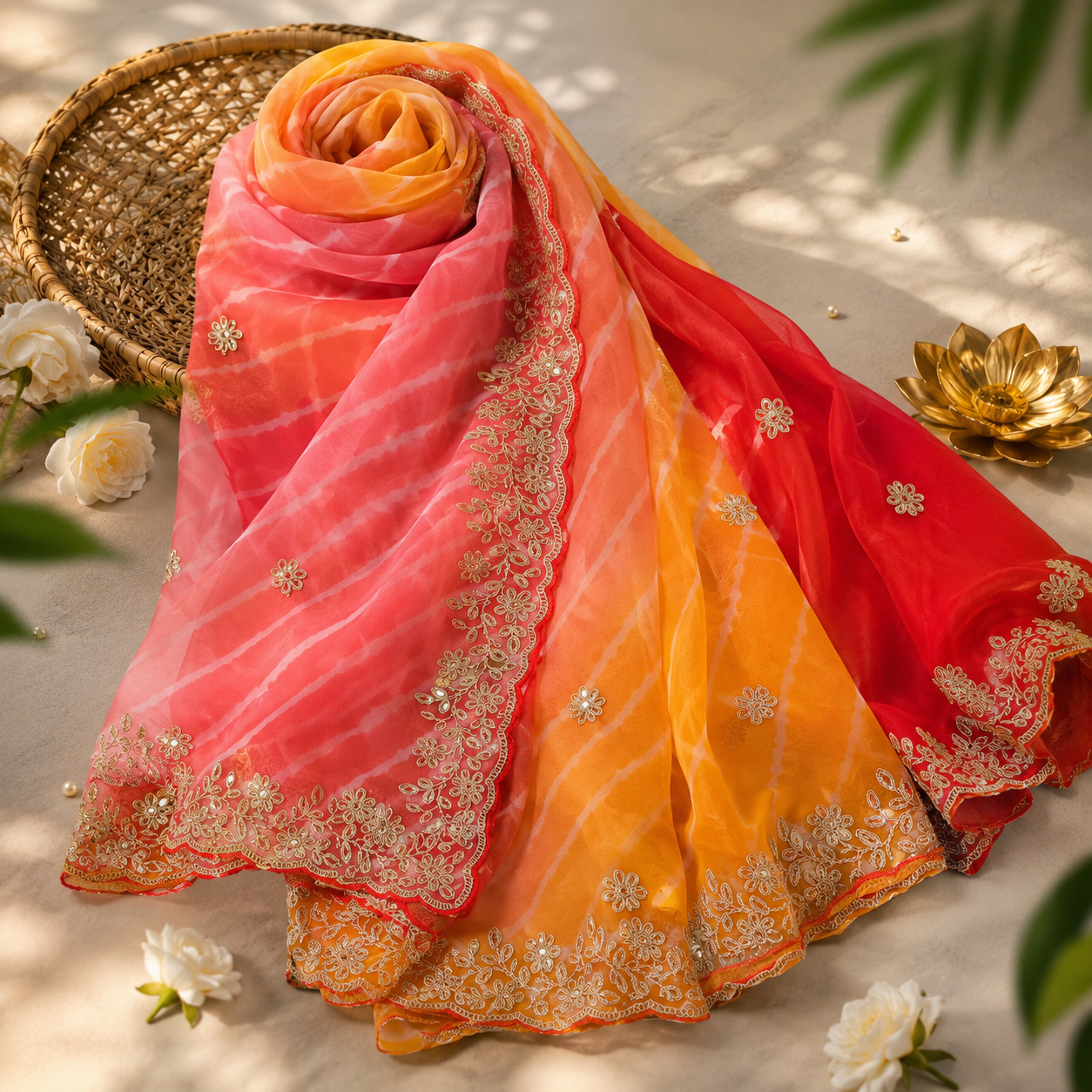 Royal Sunrise Lahariya Georgette Saree