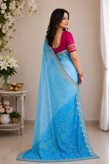 Royal Bandhej Georgette Saree