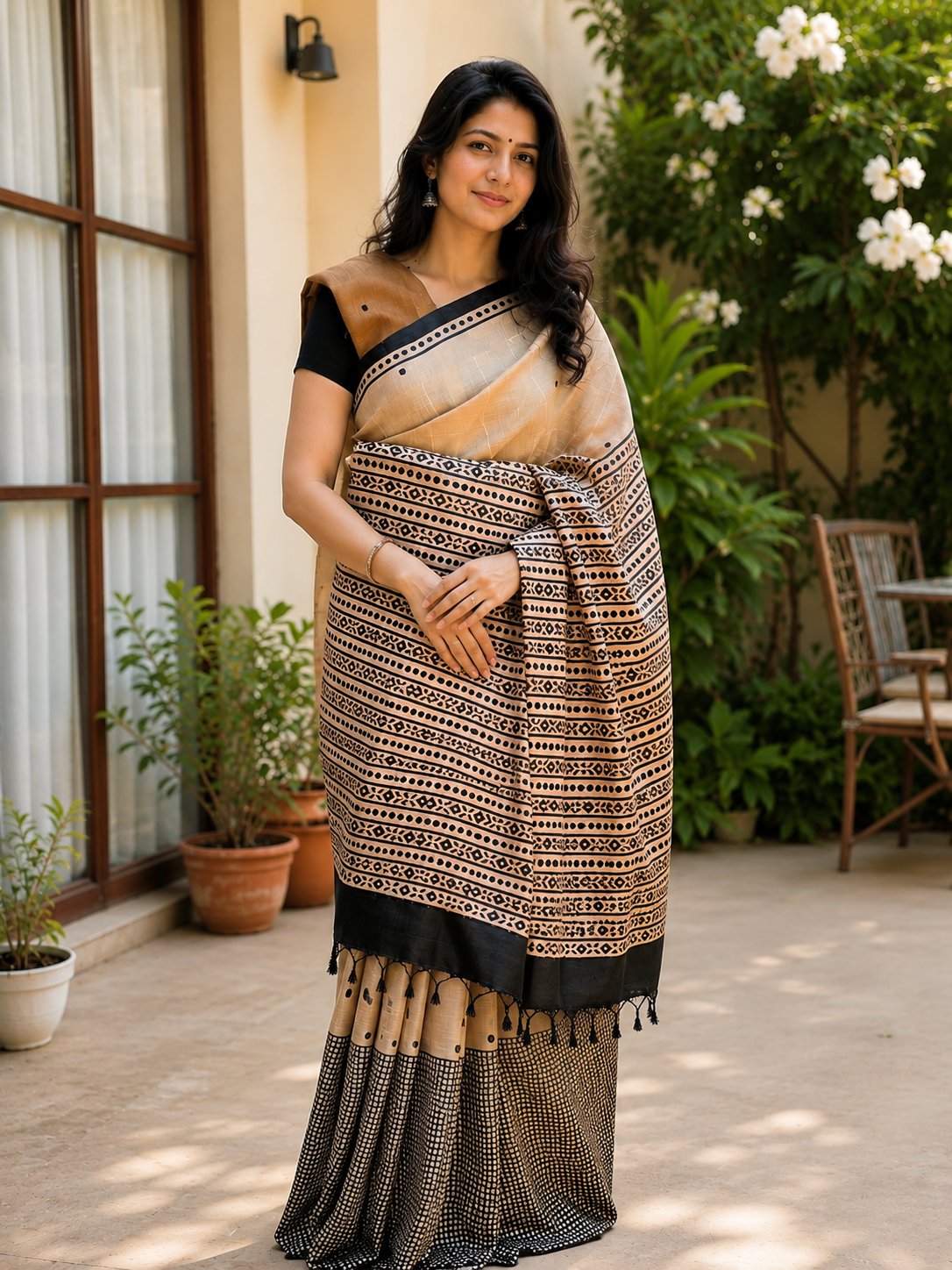 Pure Tussar Silk Printed Saree