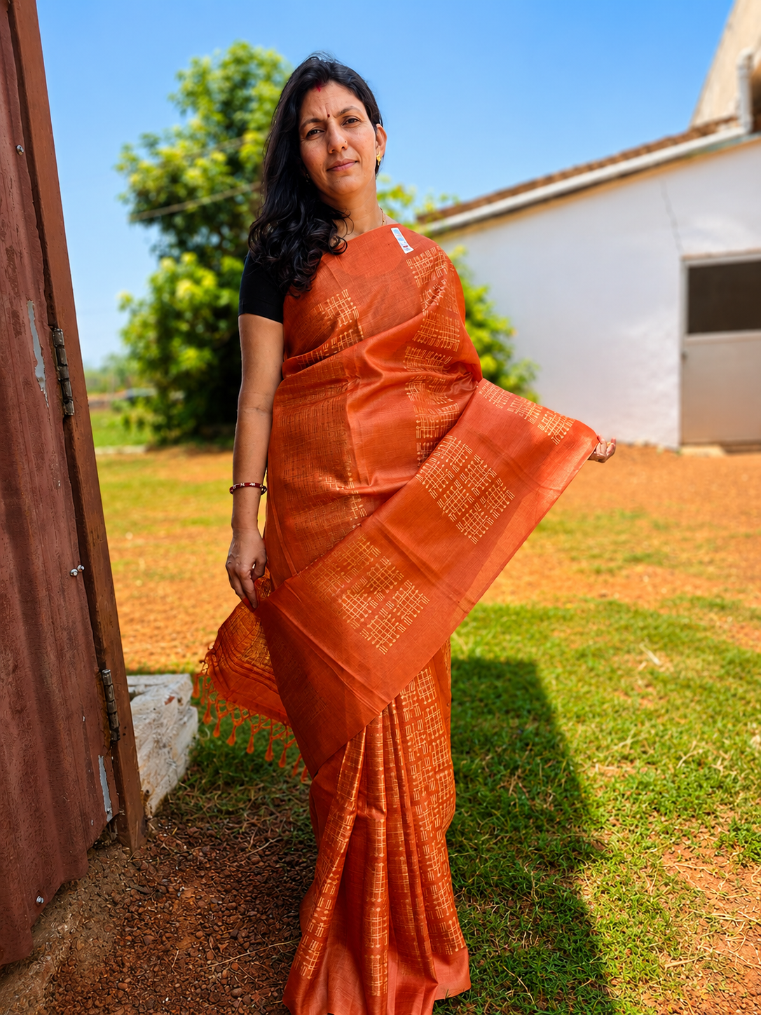 Pure Tussar Embroidery Saree