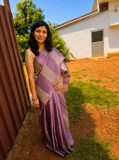 Pure Tussar Tissue Silk Saree