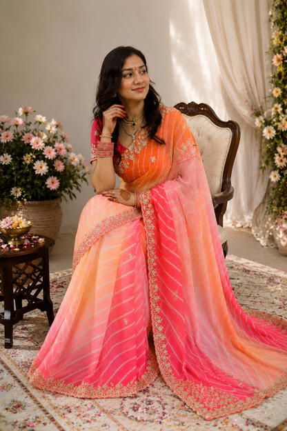Royal Sunrise Lahariya Georgette Saree
